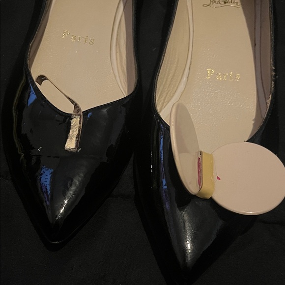 Christian Louboutin SALVAGE Madam Mouse size 38 Black Patent Leather Flats - Picture 4 of 17